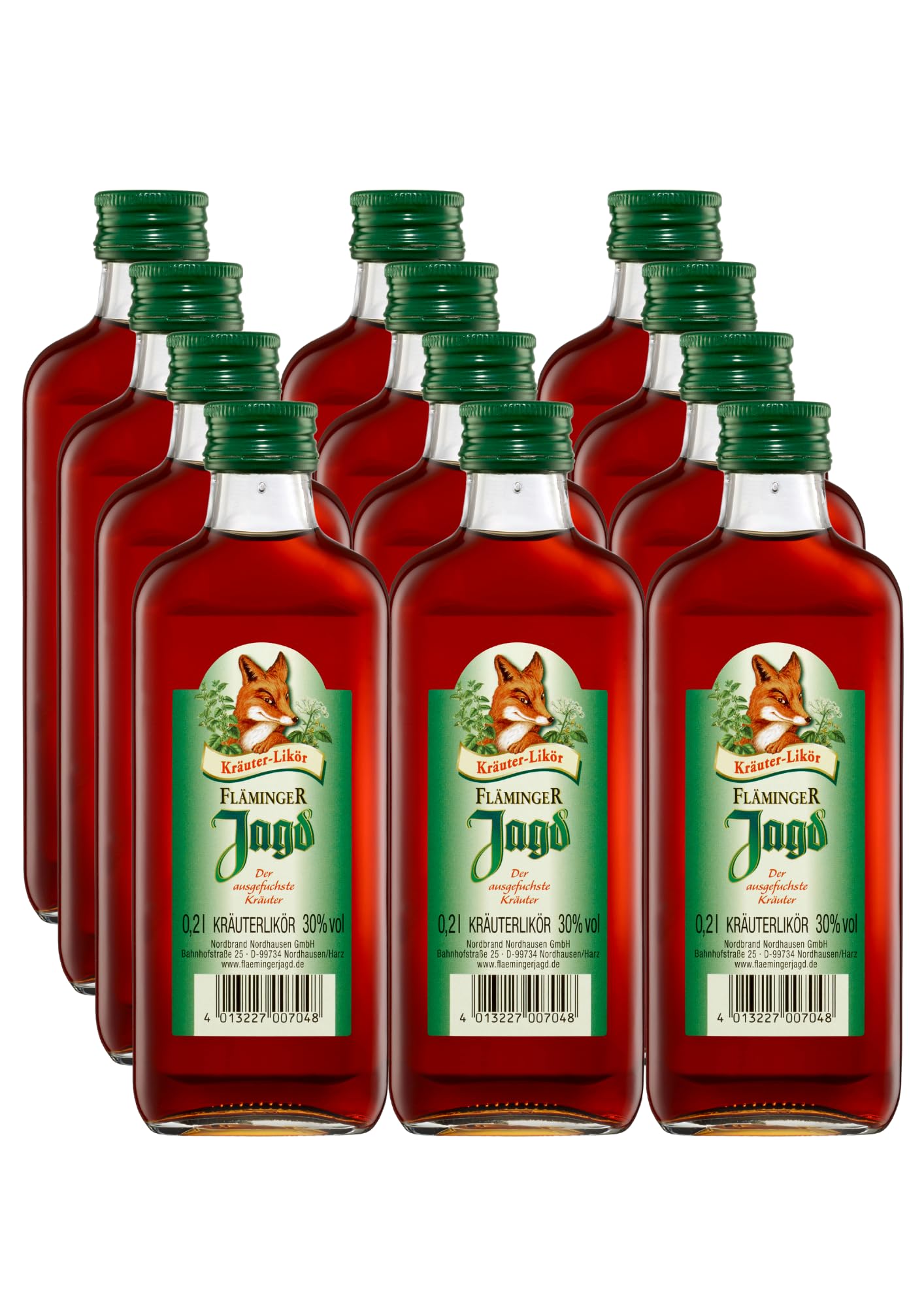 Fläminger Jagd Kräuterlikör mit 30% vol. Alkohol (12 x 0,2L)