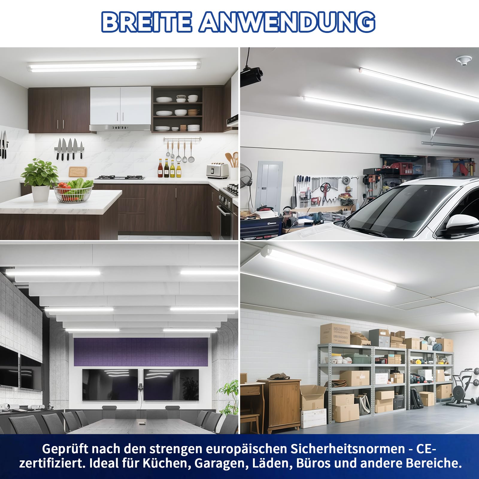 JESLED 2er Pack LED Röhre 120cm T8 G13-14W, 4000K, 2310 Lumen - PC-Material, hohe Lichtausbeute, inkl. Starter - Ideal für Büro, Supermarkt, Lagerhalle