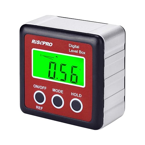 Caja de nivel digital medidor de ángulo transportador inclinómetro caja biselada con base magnética y retroiluminación LCD grande, cálculo para