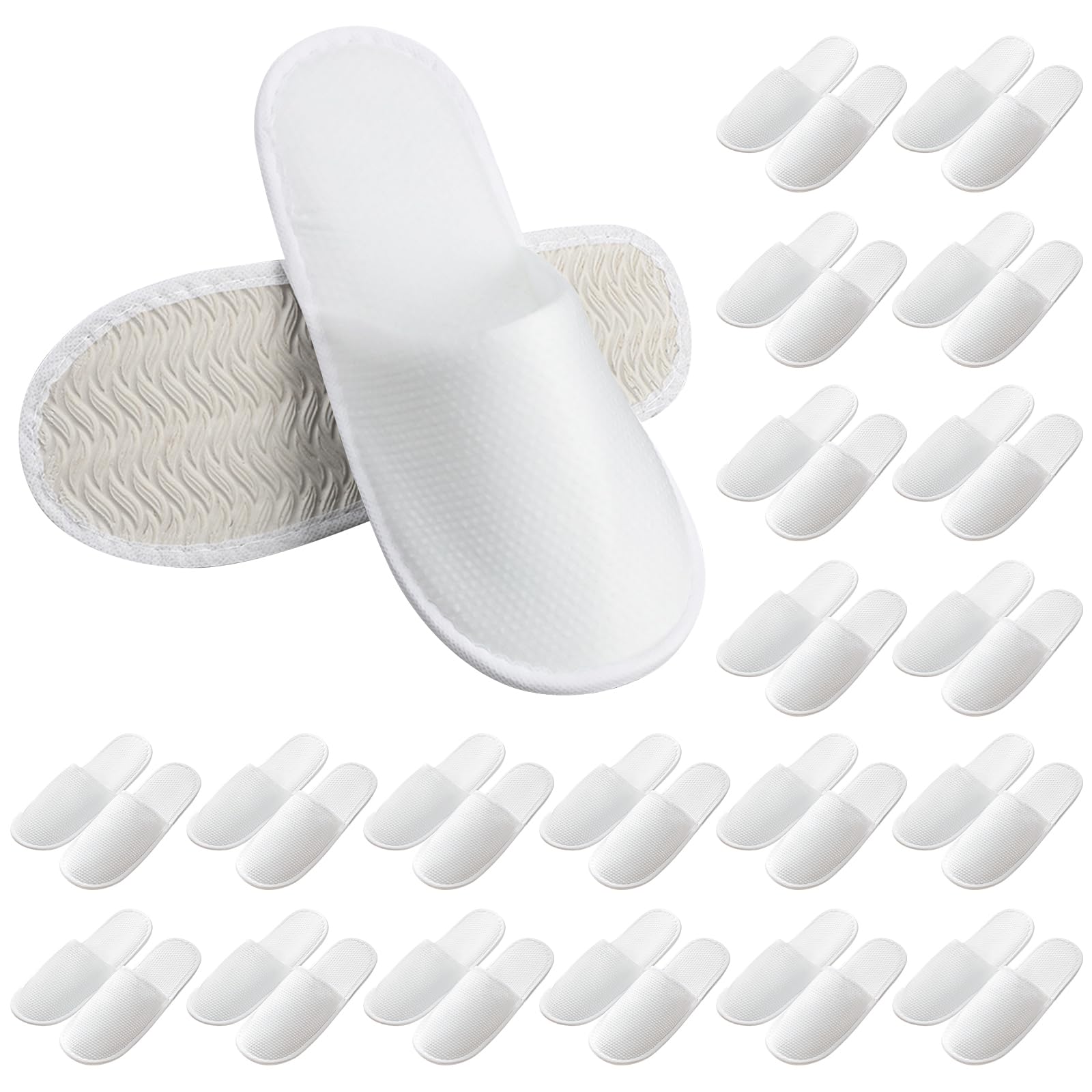 PORFOYO 20 Pièces Pantoufles D'hôtel, 5 Mm Paires De Pantoufles Portatives, Chausson Spa Hotel Lavable, Pour Hôtels Et Spa Maison Voyage