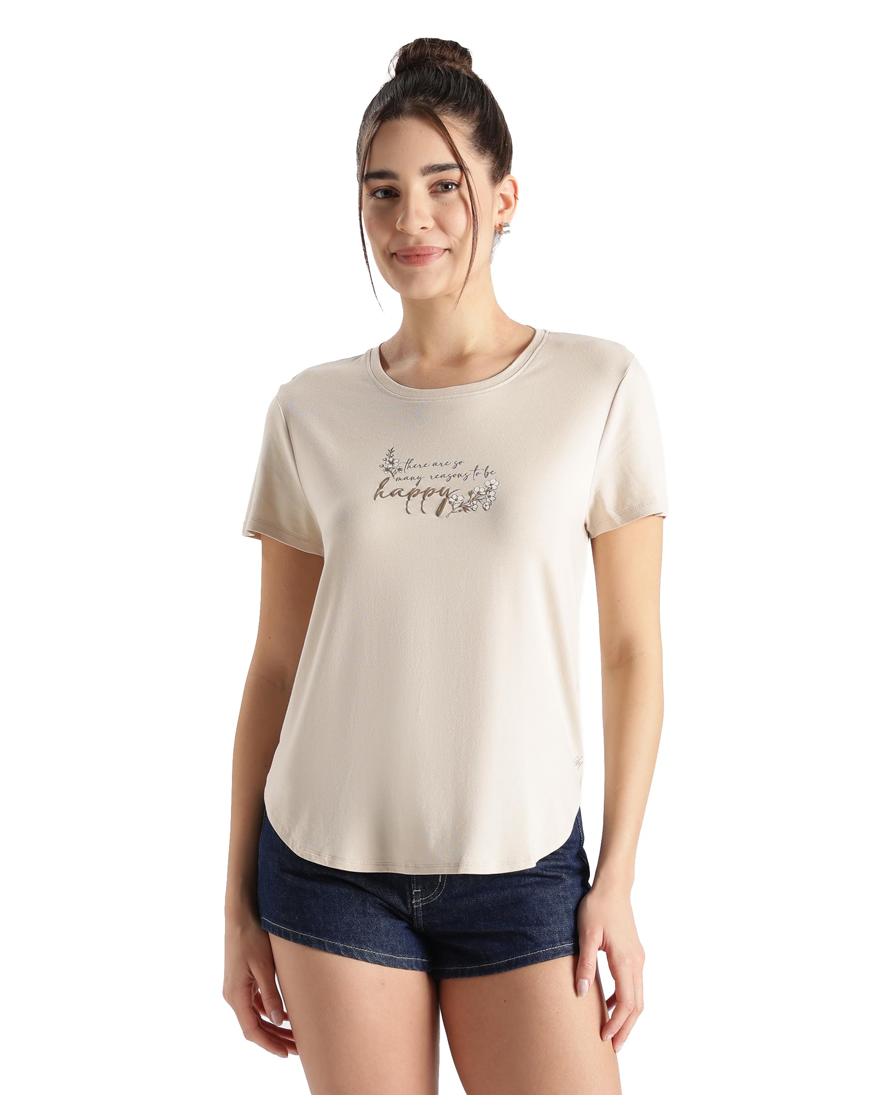 Jockey IW31 Women Micro Modal Fiber Elastane Stretch Relaxed Fit Graphic Print Round Neck Half Sleeve T-Shirt with Curved Hem Styling_(Prints May Vary)-image-5