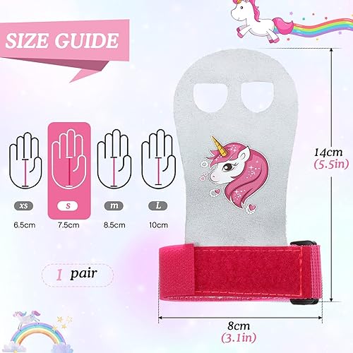Miniatura 2 de Guantes de gimnasia para niñas, niños y jóvenes, levantamiento de barras, yoga, gimnasio, hogar, estilo rosa