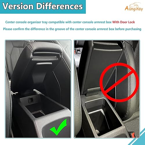 Miniatura 2 de Aunginsy Caja de almacenamiento para reposabrazos compatible con Audi Q4 E-Tron 2022 2023 2024 2025, bandeja organizadora de consola central de