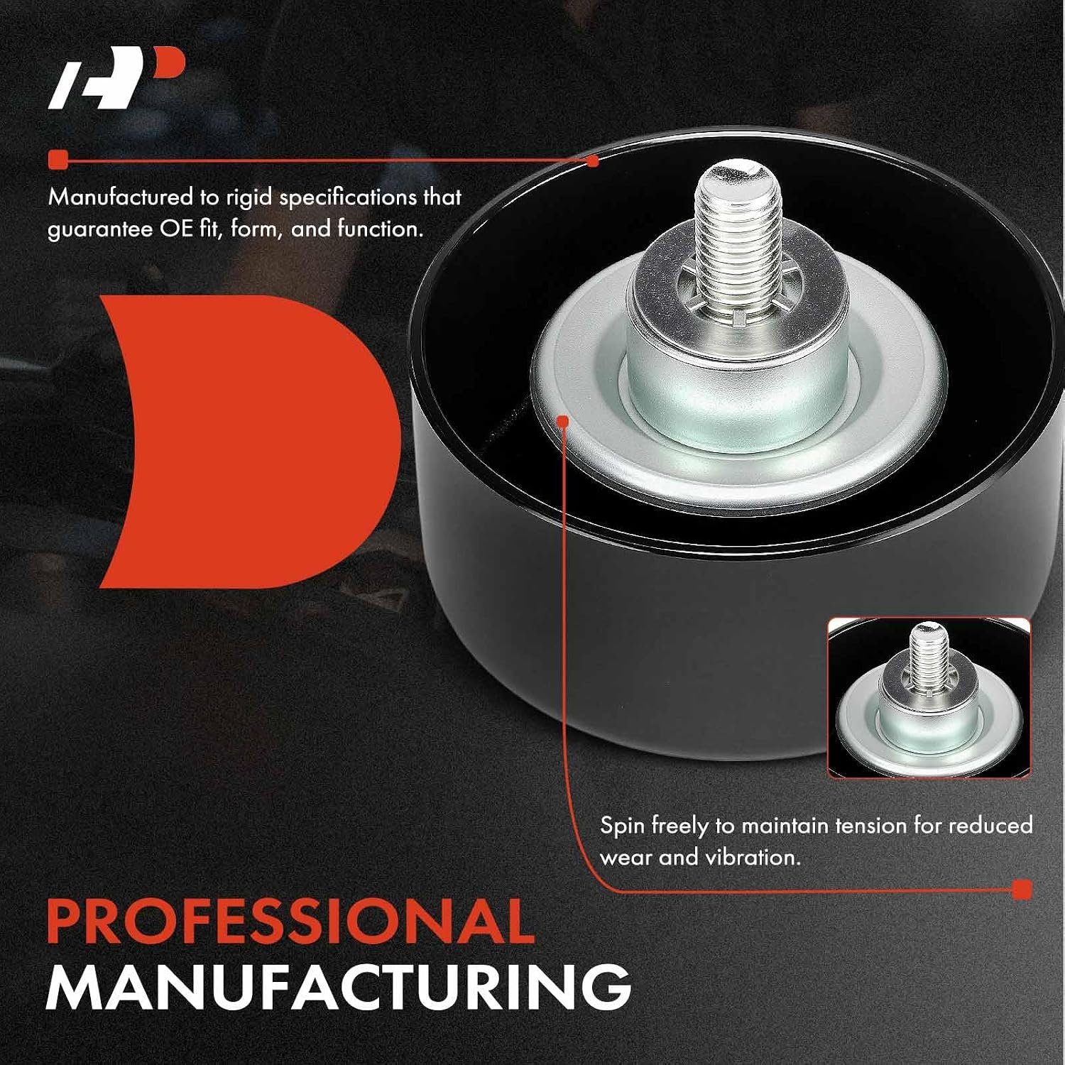 A-Premium Belt Idler Pulley Compatible with Infiniti Q50 2014-2015, QX50 QX70 2014-2017, Q70 2014-2019, Q40 2015, EX35 2008-2012, FX35 2009-2012, FX37, G35, M35, Q70L & Nissan 370Z, 350Z, GT-R