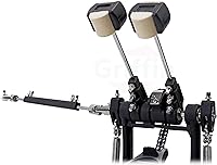 Vista 2 de GRIFFIN Pedal de bombo doble (Serie Quick-Kick) – Juego de tablas de pie de alta resistencia, cadena doble con batidores cuádruples para batería