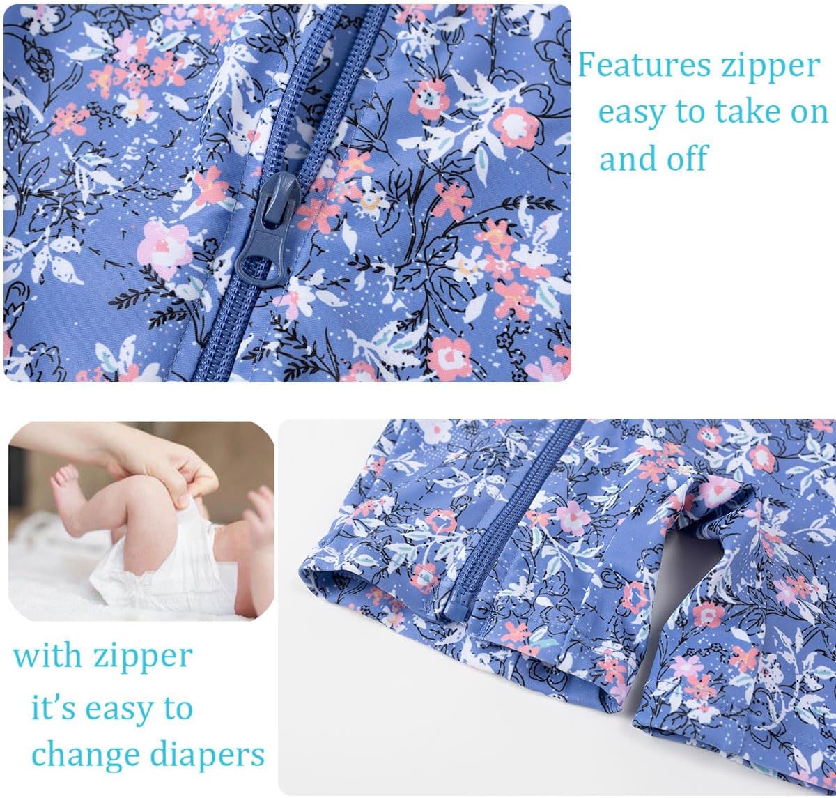 UMELOK Baby Girl Swimsuit Infant Rash Guard Swimwear UPF 50+ Sun Protection Bathing Suit - Image 4