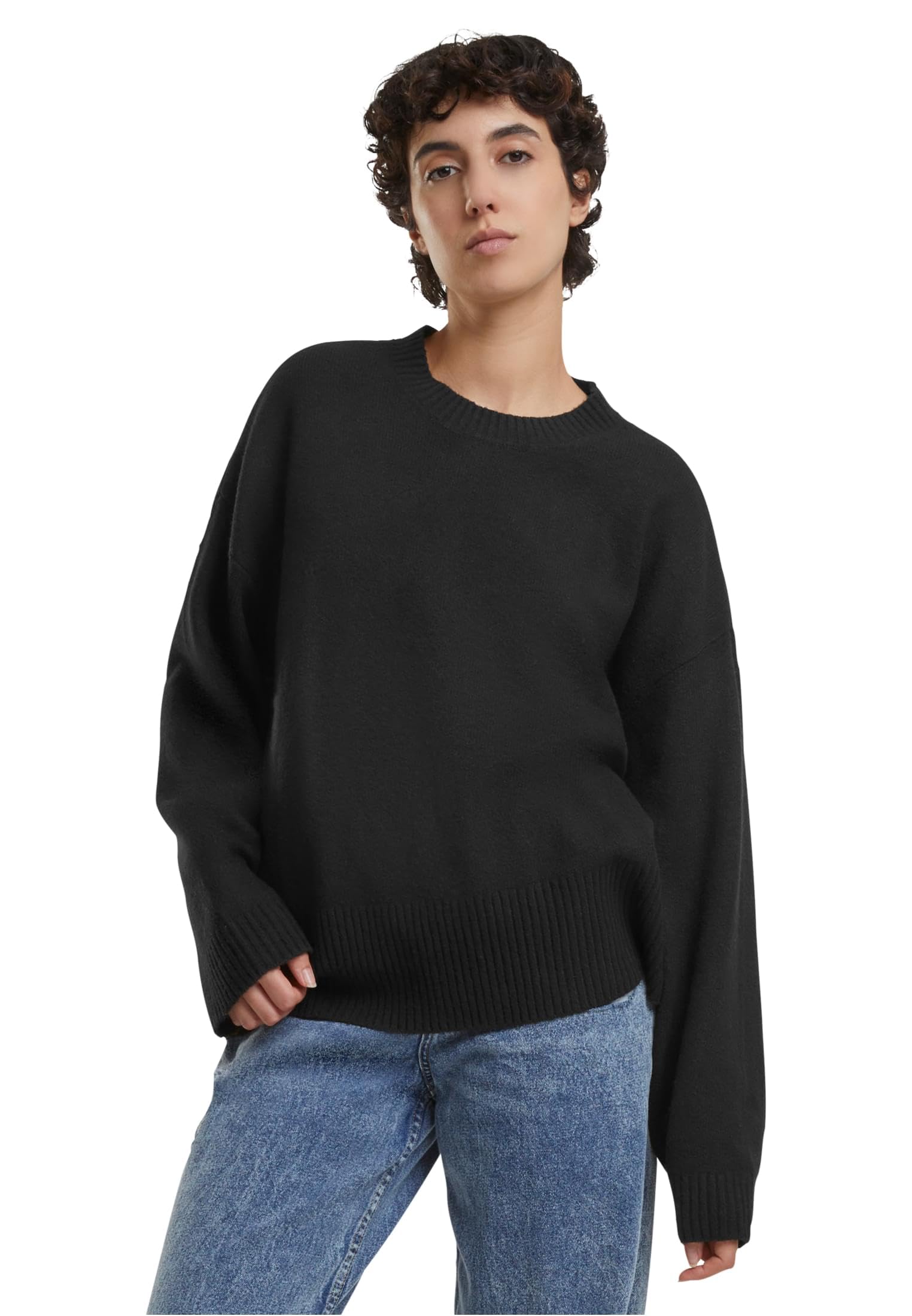 Urban Classics Ladies Soft Oversized Sweater Black, S