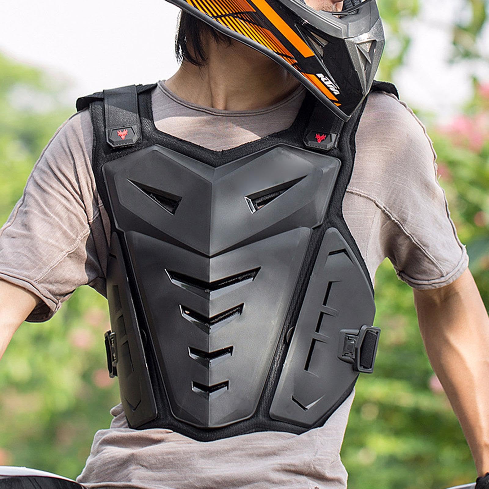 Leichte Upgrade-Brustpanzerung, Motorradweste Schutzausrüstung Brustpanzer Motorradwesten Radfahren Motorrad WesteSkifahren Reiten Skateboarding Brust Rücken Beschützer Anti-Fall Gear