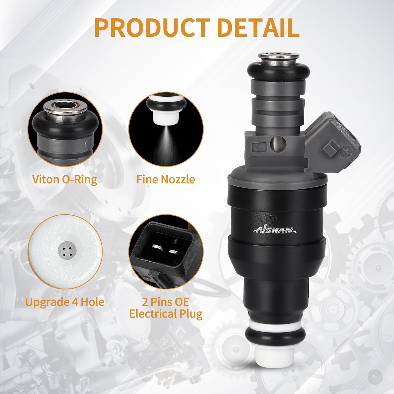 6PCS Fuel Injectors 4 Holes Compatible with Ford F150 E-150 E-250 1997 1998, Expedition 1999-2002, Windstar 1996-1997 V6 V8 3.8L 4.2L 4.6L Replace# 822-11132 F65E9F593A4A