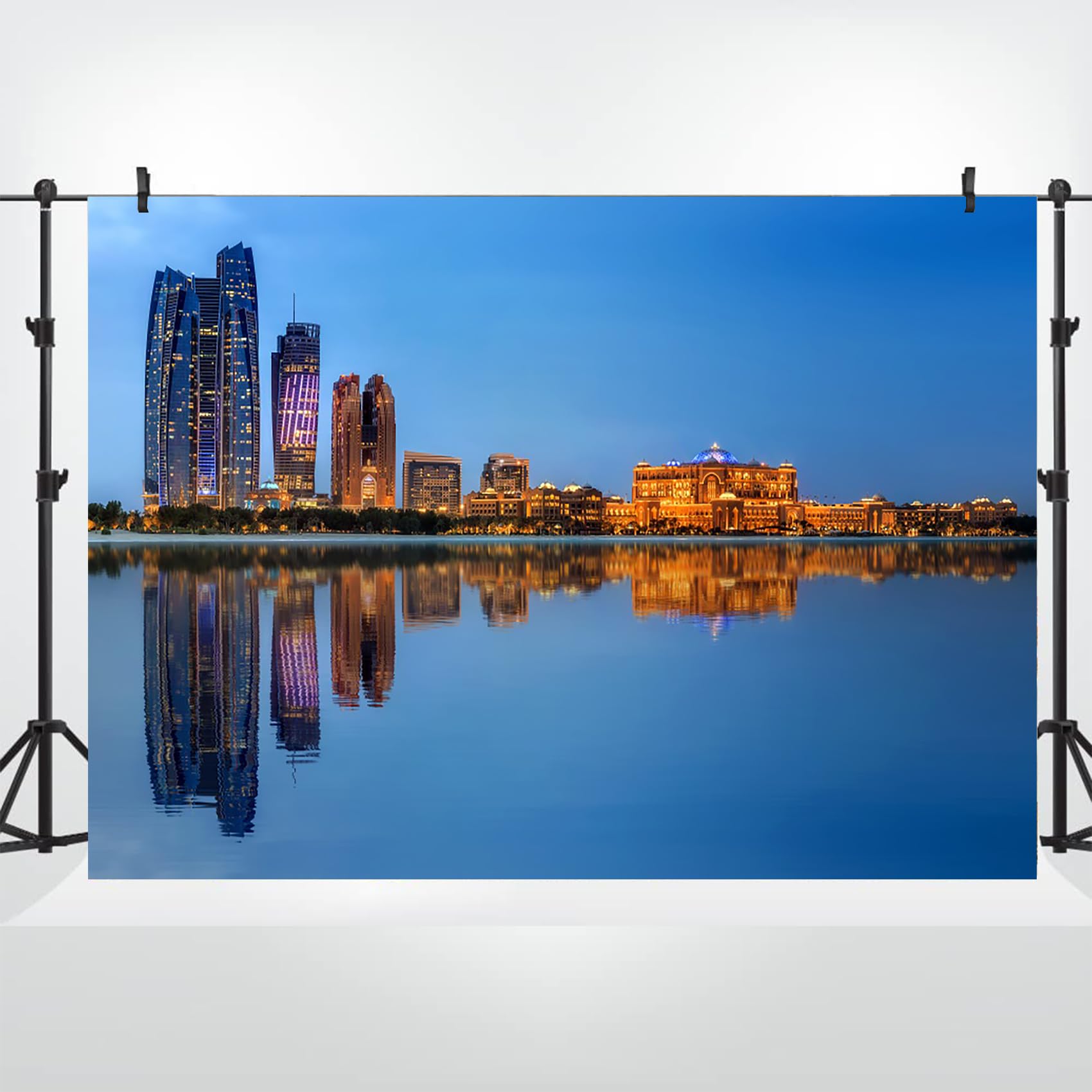 Krajobraz miasta tło 3,7 x 2,4 m winyl nowoczesny budynek miejski nocny widok miasto panorama krajobraz fotografia tło rzeka miasto neon nocny widok tło portret sesja zdjęciowa studio