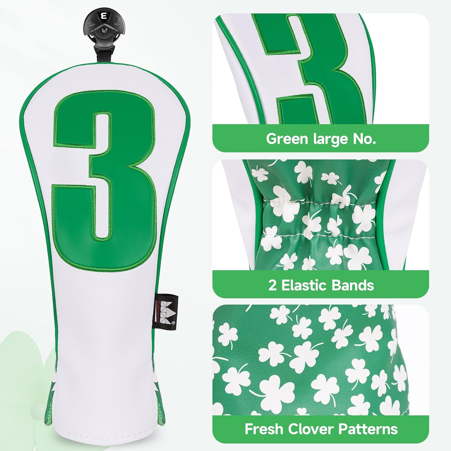 Craftsman Golf 1pc or 4pcs Golf Club Head Covers Headcovers for Woods and Driver Hybrids Clover Clover Floral Tropical Hawaiian Gifts for Men Women