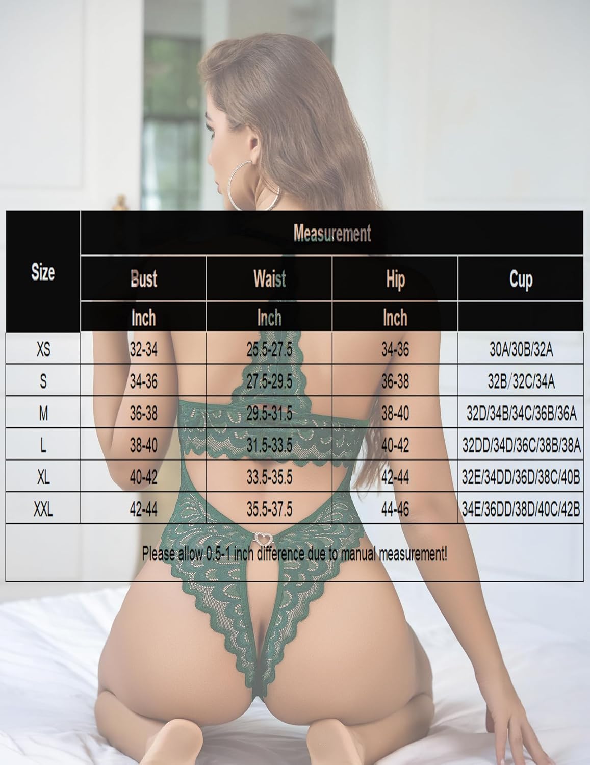 Avidlove Lace Lingerie for Women Sexy Deep V Teddy Racerback Backless Bodysuit Cut Out Mini Babydoll XS-XXL - Image 6