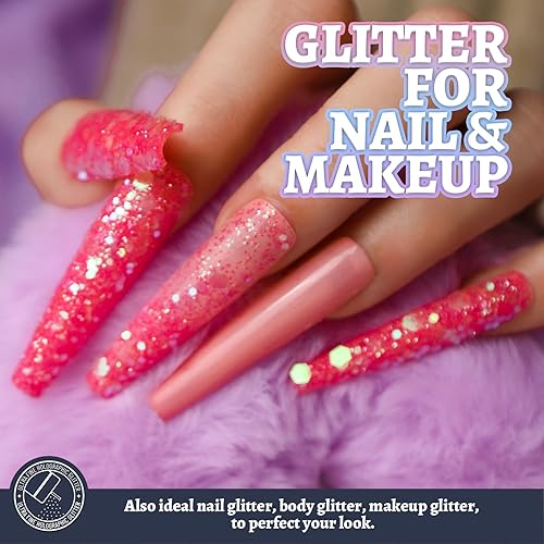 Miniatura 47 de LEOBRO Purpurina blanca, purpurina de 5.29 onzas, purpurina fina blanca holográfica, polvo de purpurina extrafina, purpurina iridiscente para Blanco