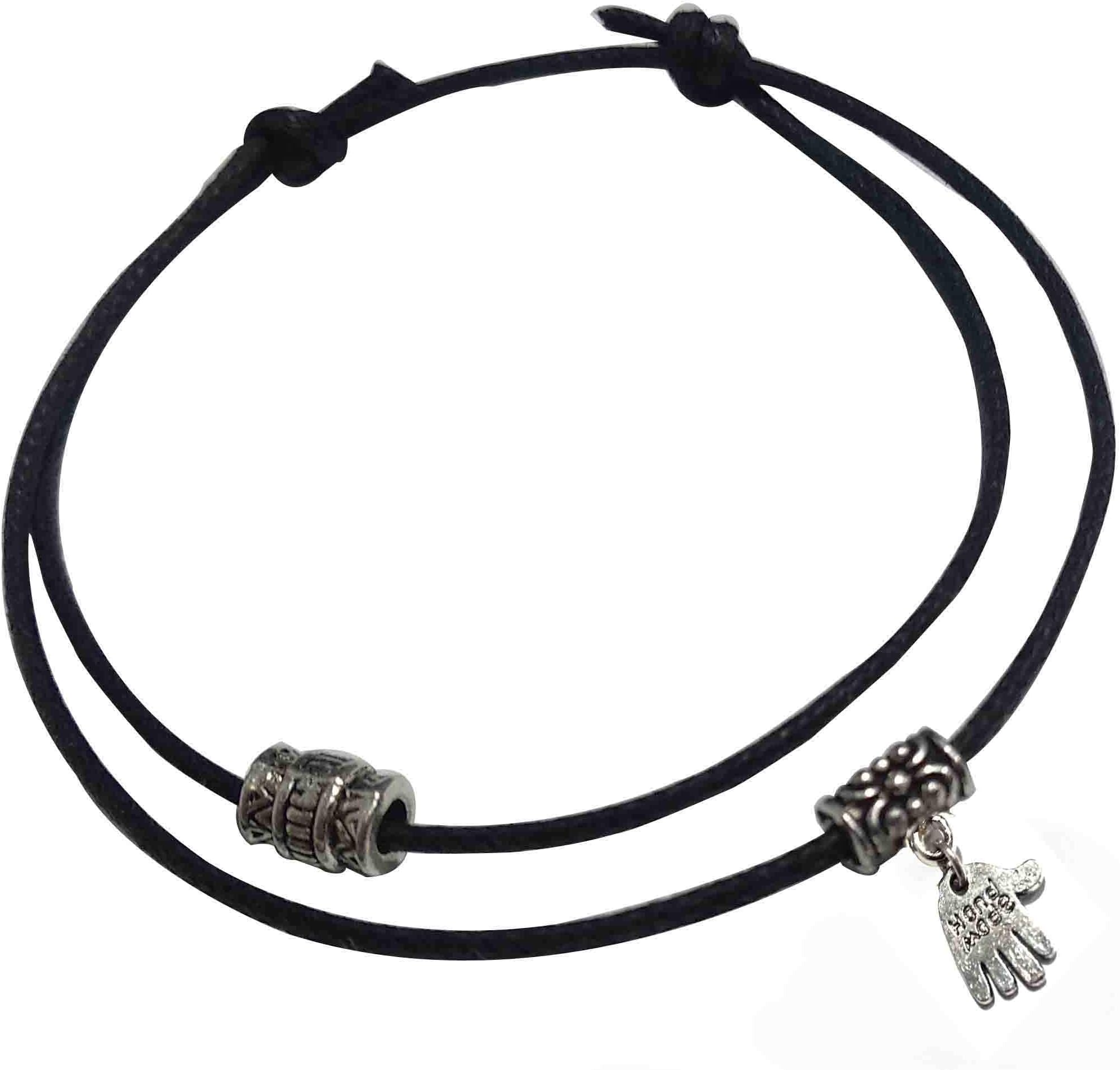 GURJARI JEWELLERS Adjustable Black Thread Anklet with Oxidised Beads For Girls