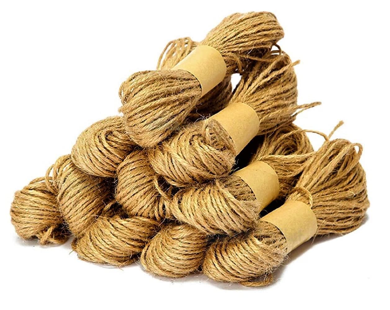 Prescent Natural 6pc Jute Twine String, 2mm Diameter, Rustic Craft Cord, 10 Meters per Roll for Decoration, Art and Craft, DIY, Scrapbooking, Gift Wrapping & More (Pack of 6)-image-45