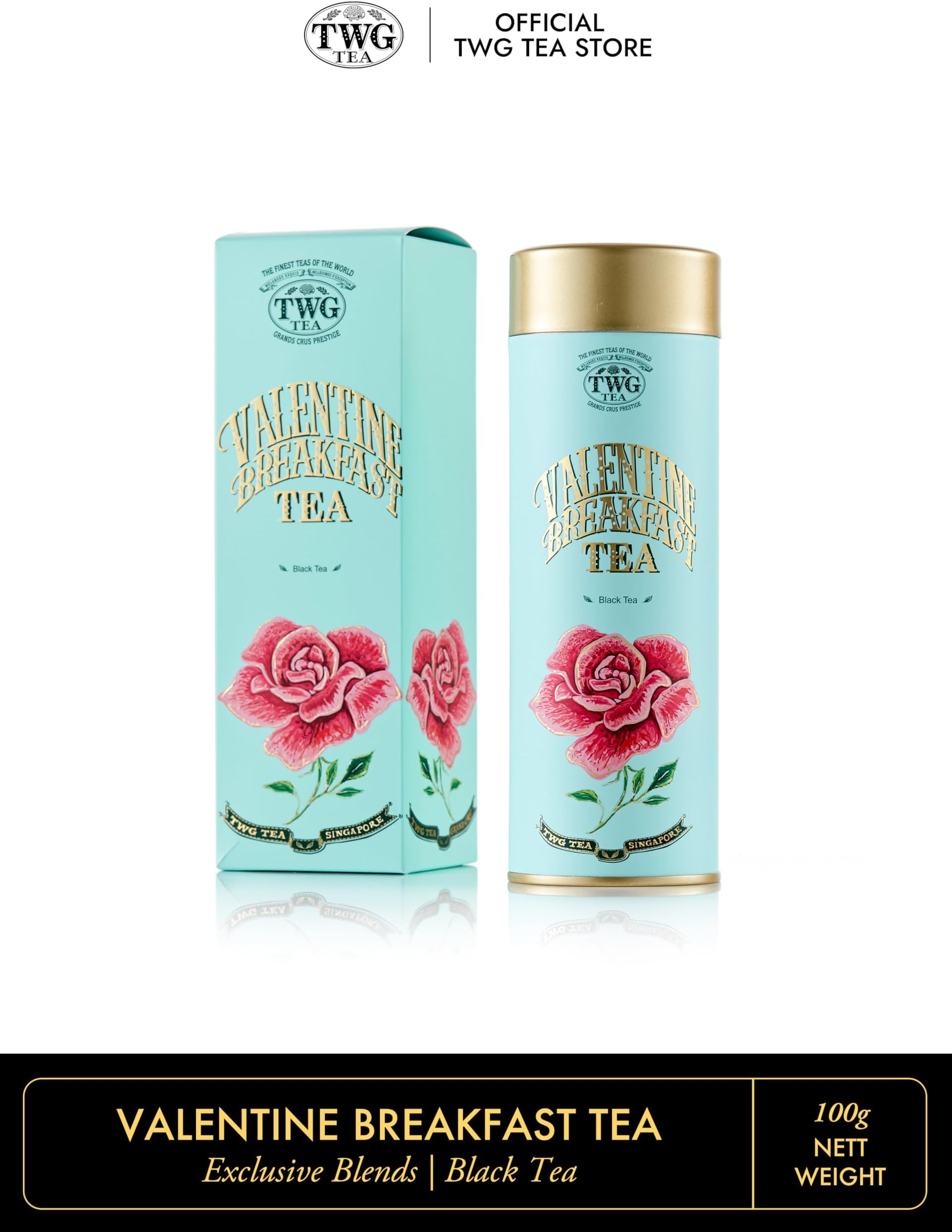 TWG Tea | Valentine Breakfast Tea | Black Tea | Sugar Pearls & Berries | Haute Couture Tin, 100g | Gift Set