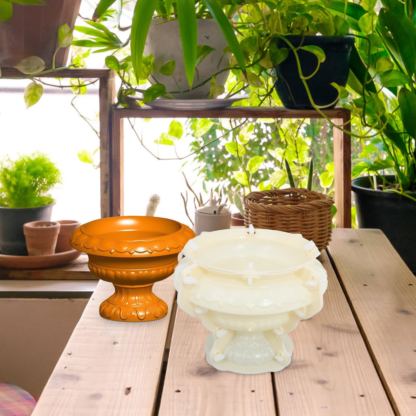 Molde de Hormigón para Macetas de Bonsái y Jardineras, Molde Artesanal de Plástico Resistente y Fácil de Usar para Exteriores y Jardines