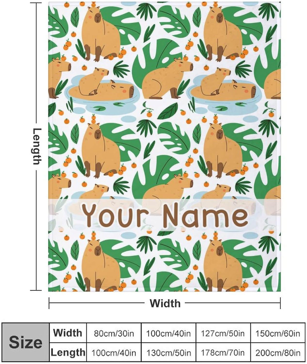 Custom Capybara Blanket - Soft Flannel Capybara Blankets for Teens Adults Women Men Capybara Lovers - Warm Capybara Throw Blankets for All Season Lap, Chair, Sofa - 70"x50"