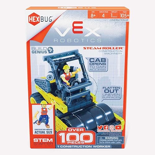 HEXBUG VEX Robotics - Rodillo de vapor, juguete de construcción construible, regalo para niños y niñas a partir de 8 años