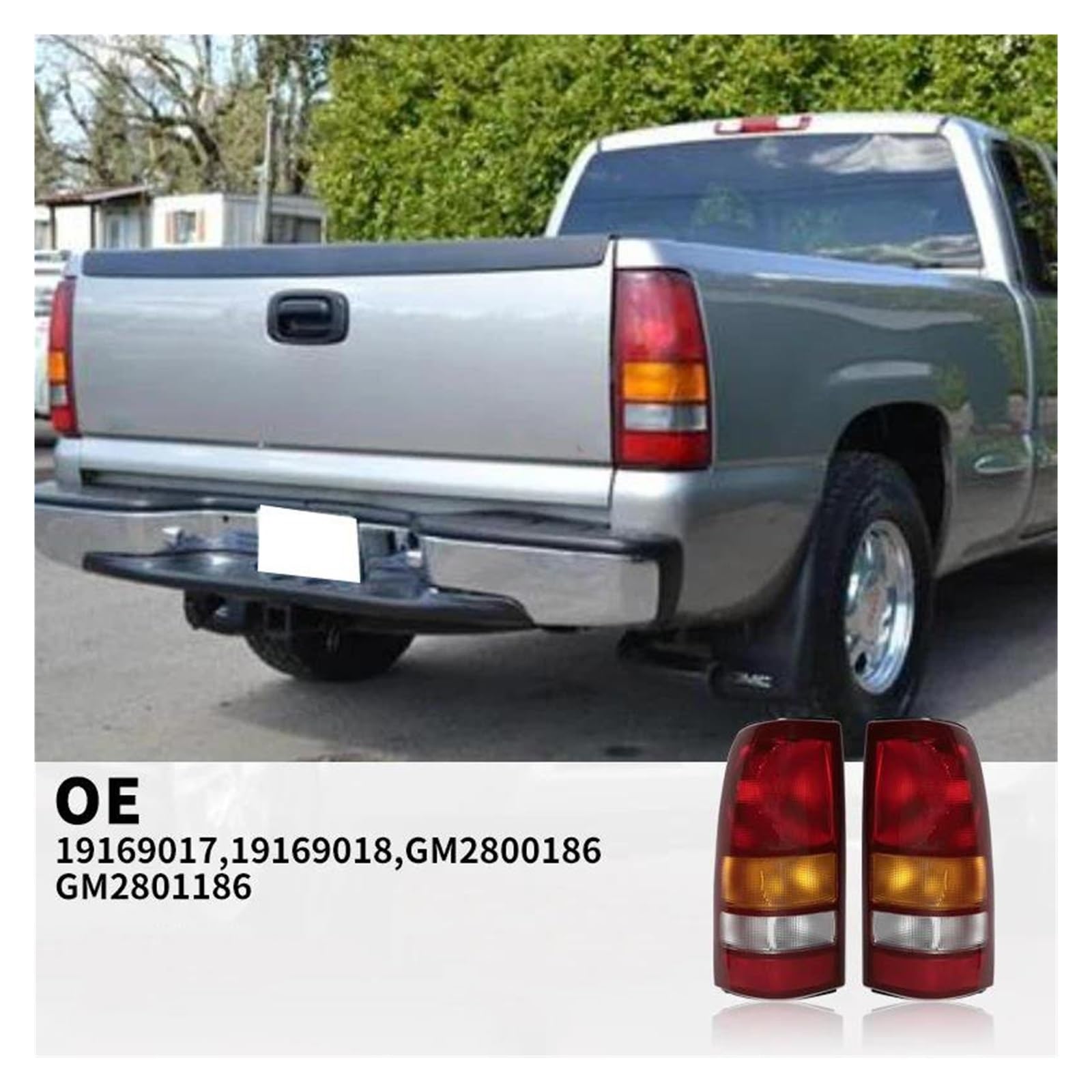 Luz Trasera para GMC para Sierra 1999-2006 Luz Trasera Coche Camión Reflector Parachoques Trasero(Bien)