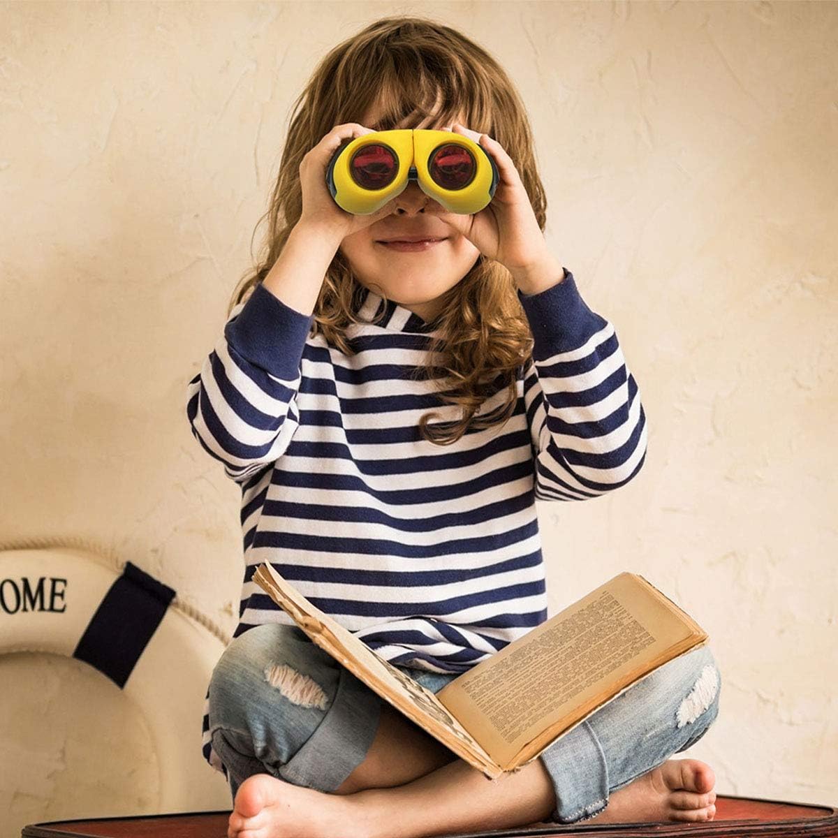 JRD&BS WINL Toys for 4-5 Year Old Boys,8 X 21 Kids Binoculars for Children,Compact Telescope Boys Gifts 4-8 Years Old to Bird Watching &Scenery(Yellow)