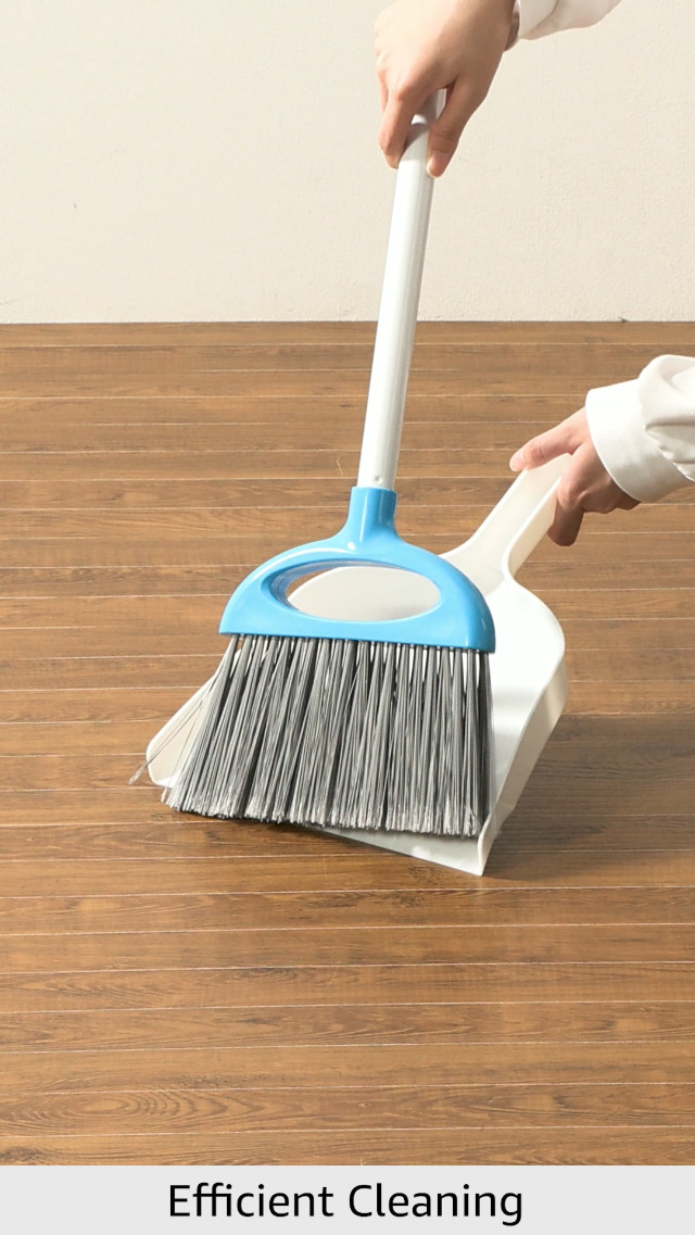 Amazon.com: Amazon Basics Dustpan Broom Set with Easy Assembly and
