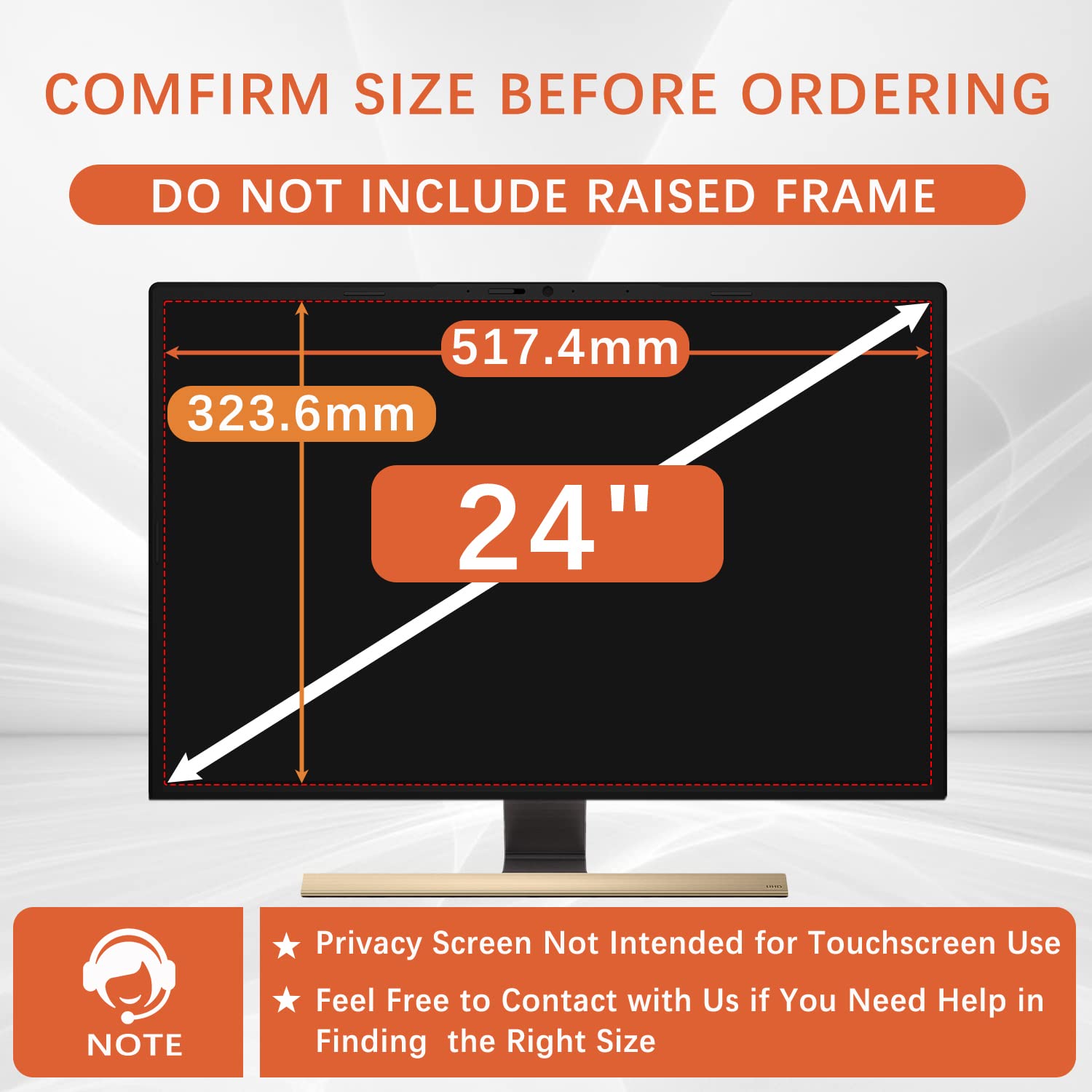 HaruYo 24 Pollici Filtro Privacy Premium, Anti-Spia Privacy Filter, Rimovibile Pellicola de Protezione Filtro Anti Luce Blu per Monitor & Computer Portatile (24" 16:10)