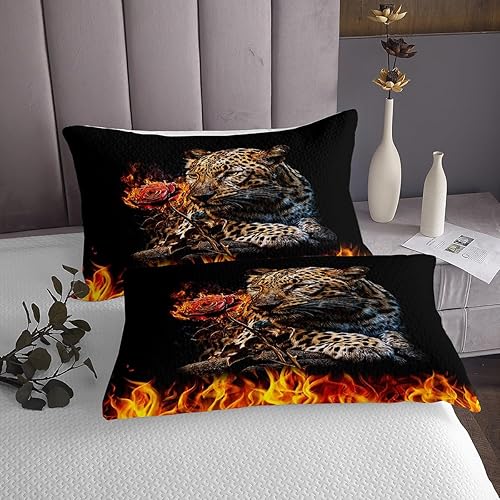 Miniatura 4 de Colcha para niños y niñas, tamaño individual, diseño de animales de leopardo, decoración de habitación de niños, niñas y adultos, colcha acolchada