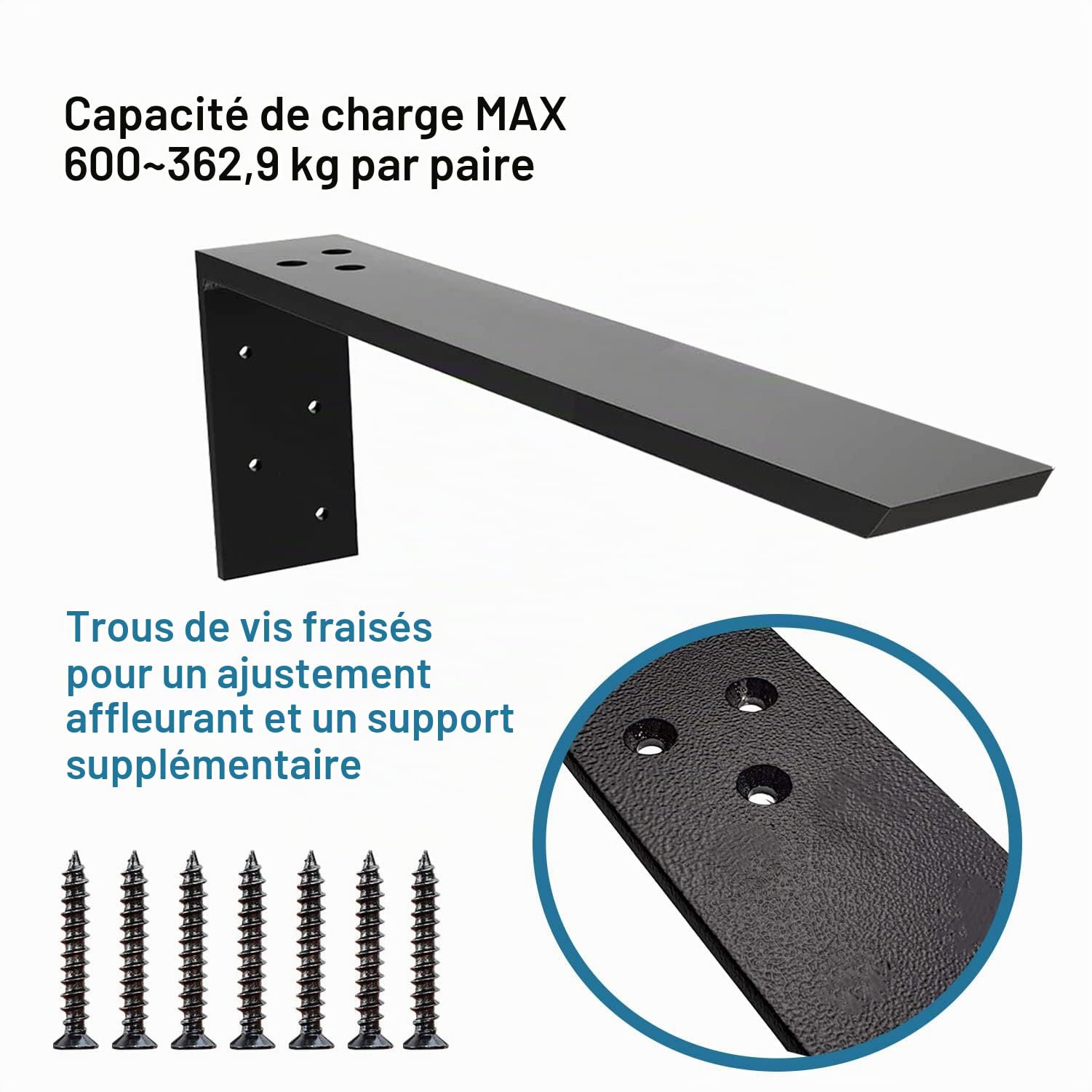 Countertop Support Bracket 2 Pack Heavy Duty Granite Hidden Forward L Shelf Bracket 16" x 6" x 2 1/2" Metal Corbels for Quartz/Wood/Concret/Laminate Countertops