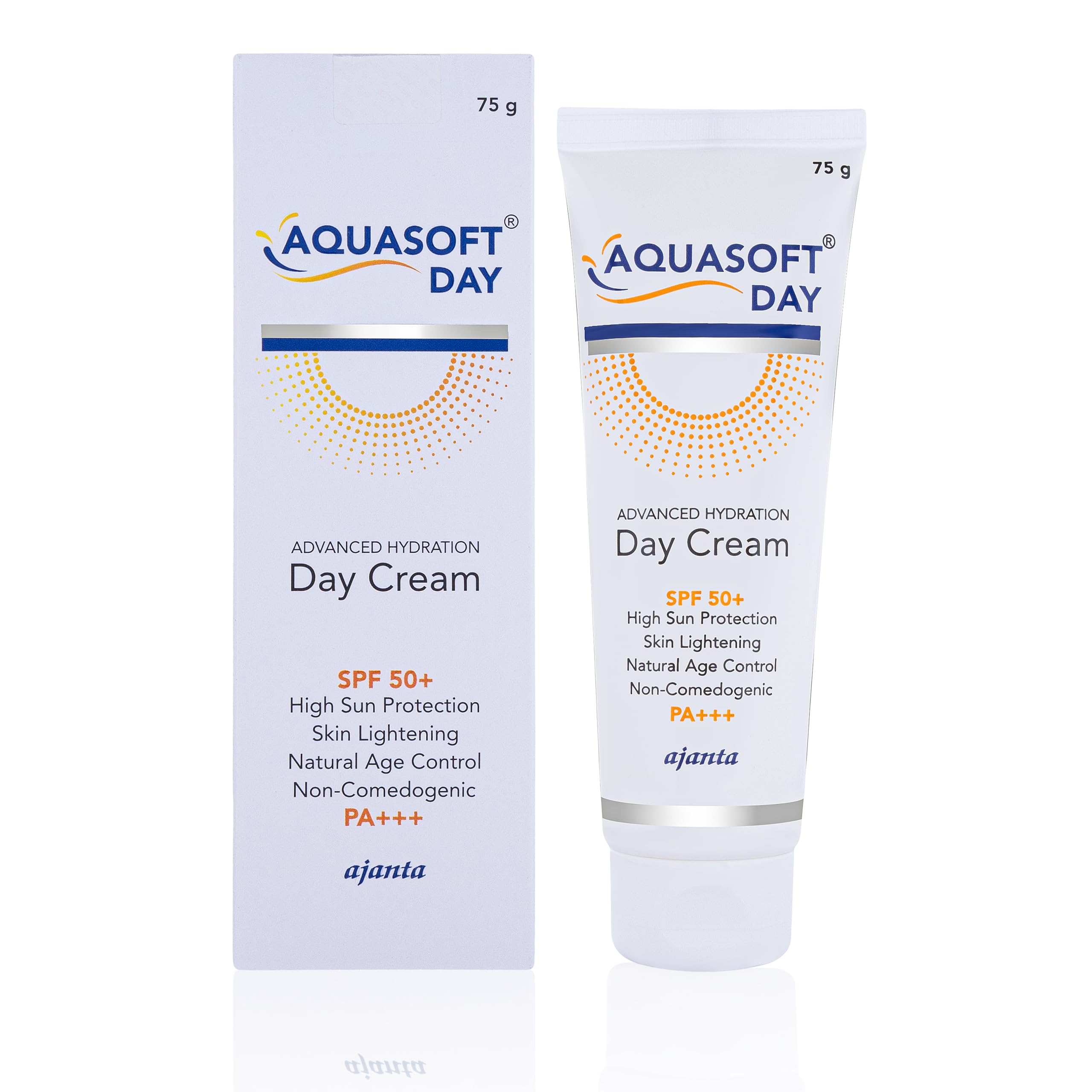 Aquasoft Day Cream SPF 50+ PA+++ | Niacinamide Cream | Triple Action Formula | Lightweight Moisturizer | Brightening & Deep Hydration | Sodium Hyaluronate | Non-Comedogenic | All Skin Types | 75g
