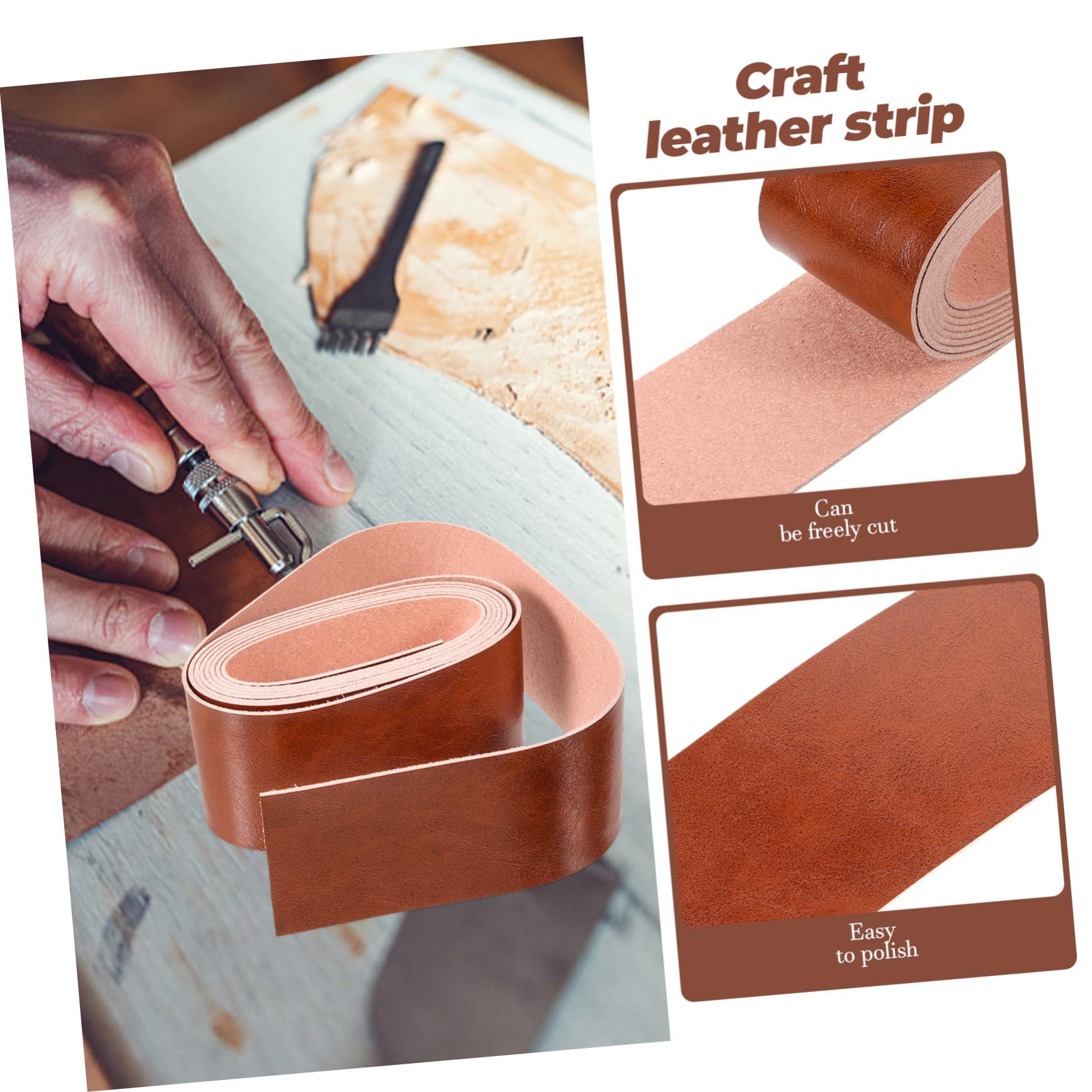 Strisce Di Pelle Bifacciali GORGECRAFT - 2m X 50mm, Per Fai Da Te, Artigianato E Creazione Gioielli - Foto 2