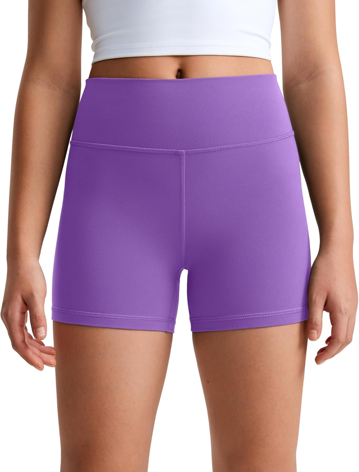 CRZ YOGA Girls Butterluxe High Waist Athletic Biker Shorts - Dance Yoga Casual Kids Teen Summer