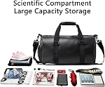Small Sports Gym Bag Mini Travel Duffel Bags for Women Men, 19L Waterproof Fitness Workout Tote Bag, Yoga Carry On Bag Weekender Overnight Bag with Shoe Compartment, Black