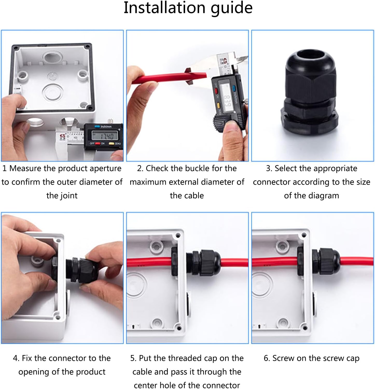 38 Pcs Cable Glands Cable Joints Cable Grommets For Outdoor Garden Control Box Junction Box