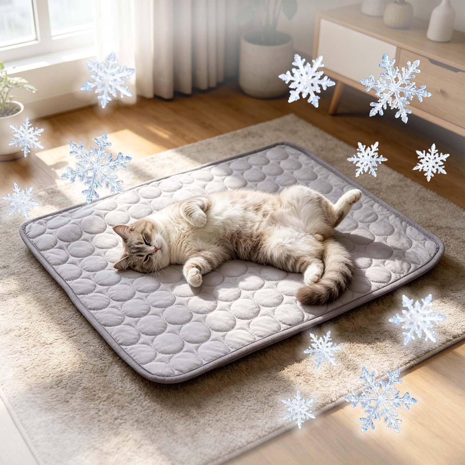 Cooling Mat for Dogs Cats, Pet Cooling Mat, Washable Pet Bed Mats for Dogs and Cats, Non-Slip Cool Blanket for Indoor Outdoor Use, Ideal for Couches, Crates & Car Seats