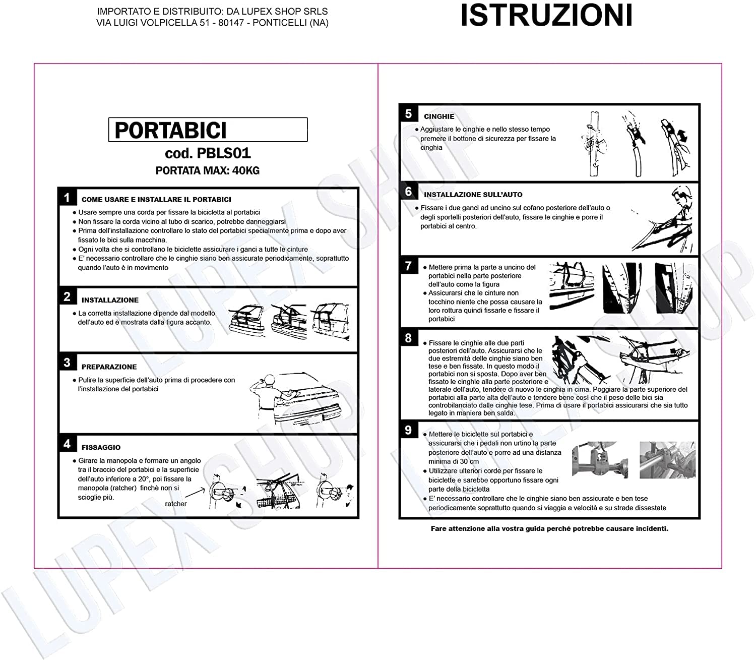 Portabici Posteriore Universale Max 3 Bici 40kg