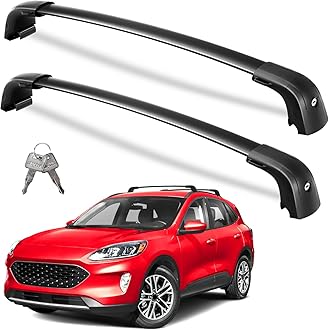 Roof Rack Cross Bars 220lbs Compatible with Ford Escape 2020 2021 2022 2023 2024 2025 2026, Heavy Duty Aluminum Lockable Roof Rails Crossbars Black Rooftop Cargo Carrier Luggage