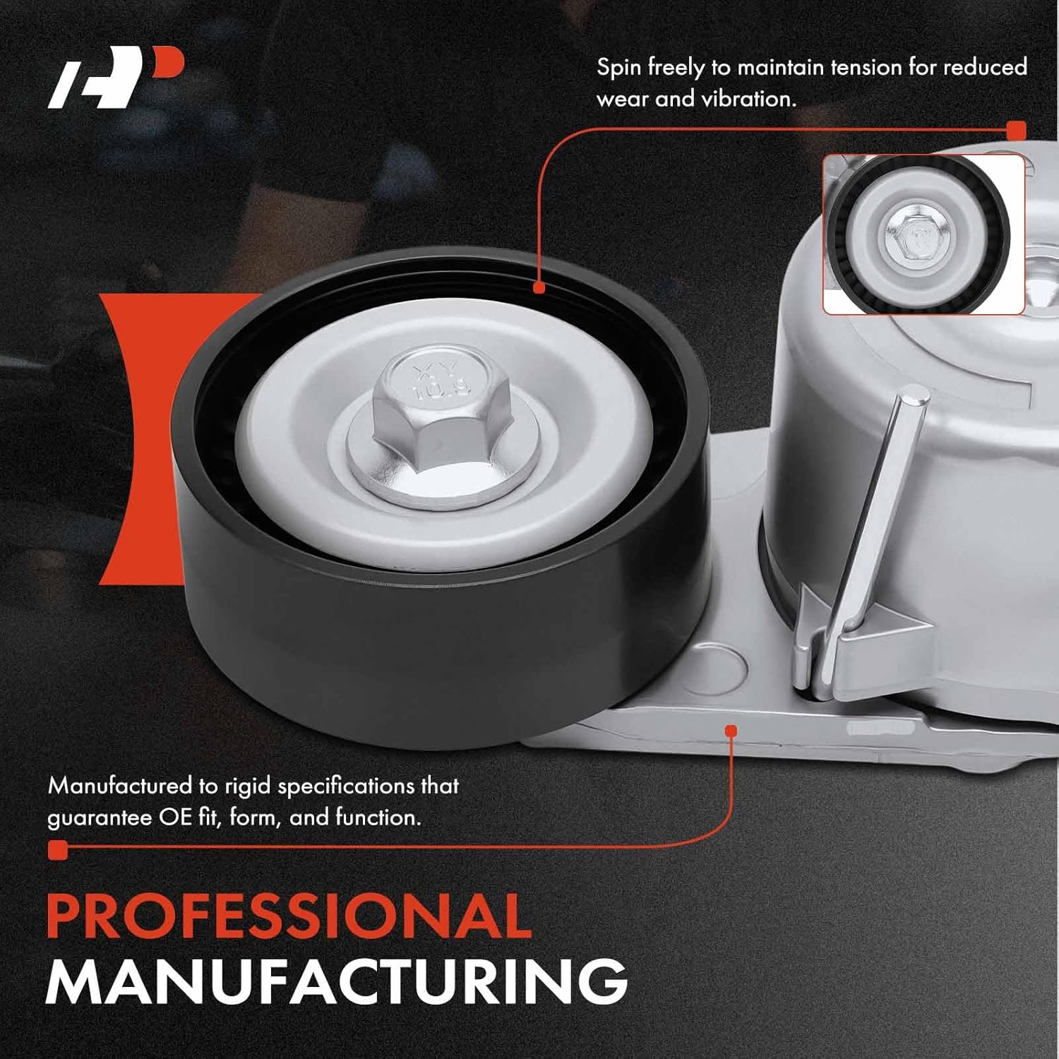 A-Premium Belt Tensioner Assembly with Pulley Compatible with Mercedes-Benz CLS550 E550 2012-2017, GL450 ML550 2013-2014, CL550 2011-2014, GL550, Replace# 19341326, A2782000570