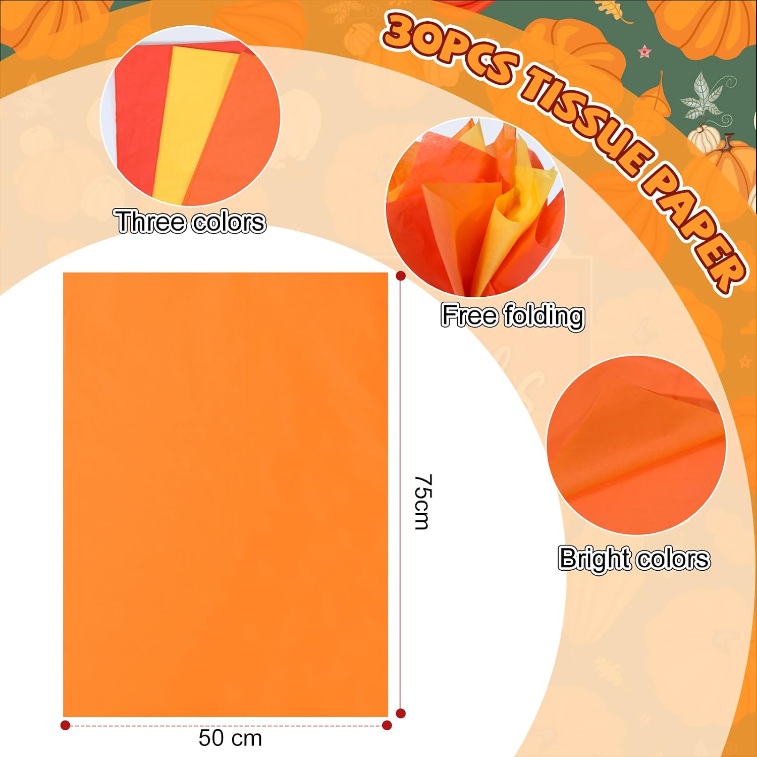Wesnoy 30 Pack Reusable Thanksgiving Gift Bags Non Woven Tote Bulk with Handles Goodie Shopping Bags with Tissue Paper for Party Favors