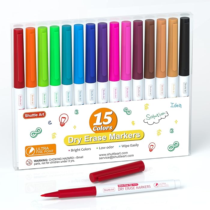 Buy Dry Erase Markers, Shuttle Art 15 Colors Whiteboard Markers,Ultra Fine Tip Dry Erase Markers