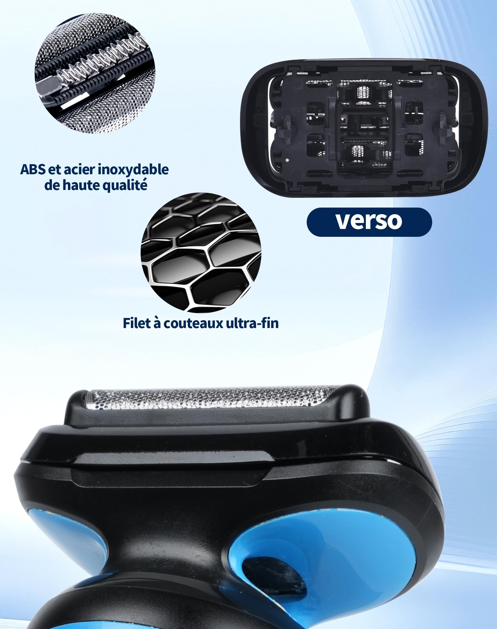 53B Tête De Rasoir Compatible Avec Series 5 & 6 – Tête De Rechange Pour Modèles 5050CS, 5049S, 5018S, 5762, 5764, 6040CS & 6075CC – Rasage Précis Et Respectueux De La Peau