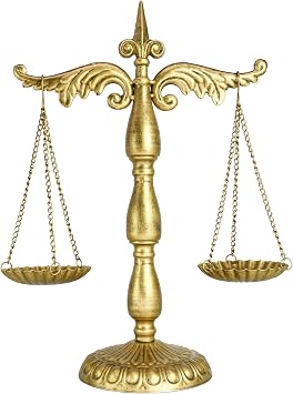 Vintage Large Metal Libra Jewelry Towers Display Cosmetic Organizer Storage, Scale Centerpiece Stand, Antique Jewelry Storage, Farmhouse Candleholder Display Golden, 11 W x 16.7 H