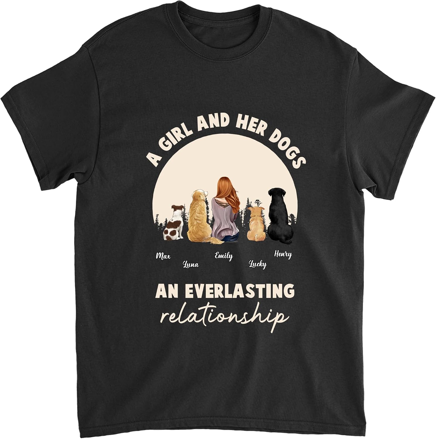 Gossby Personalized Custom Shirt A Girl and her Dog an Everlasting Relationship Customized Dog T-Shirt, Personalized
