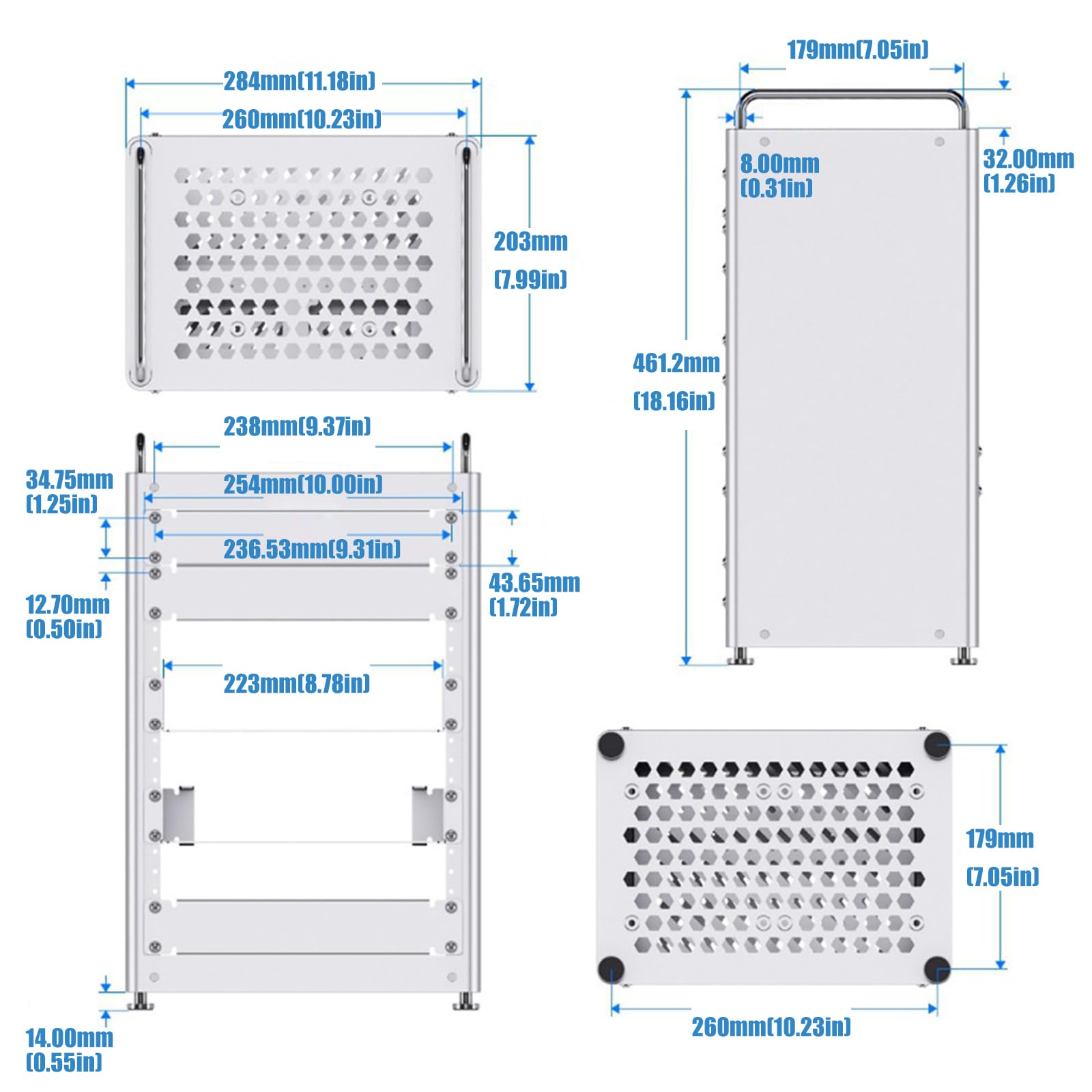 8U 10 pollici in alluminio server rack per dispositivi di rete e dispositivi AV con pannello frontale facilmente accessibile per desktop server rack