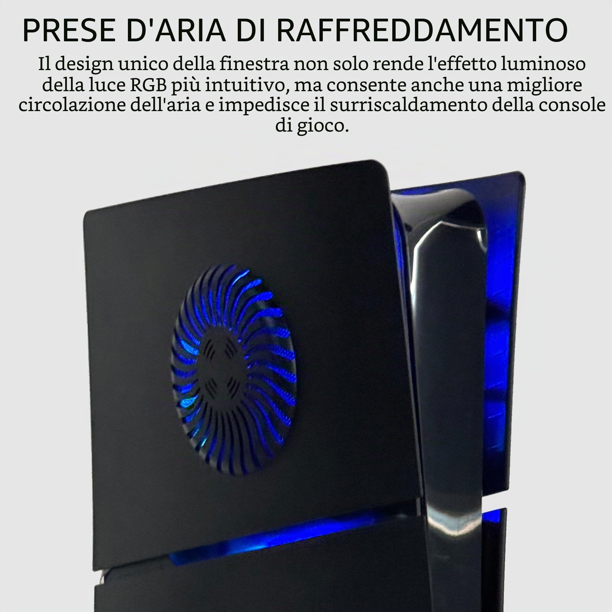 Faceplate für PS5 Slim Disc Edition mit RGB Light Strip und Staubfilter, DOBEWINGDELOU 400+ Effekte LED Licht Konsole Seitenplatten Cover DIY Dekoration Kit Zubehör Schwarz