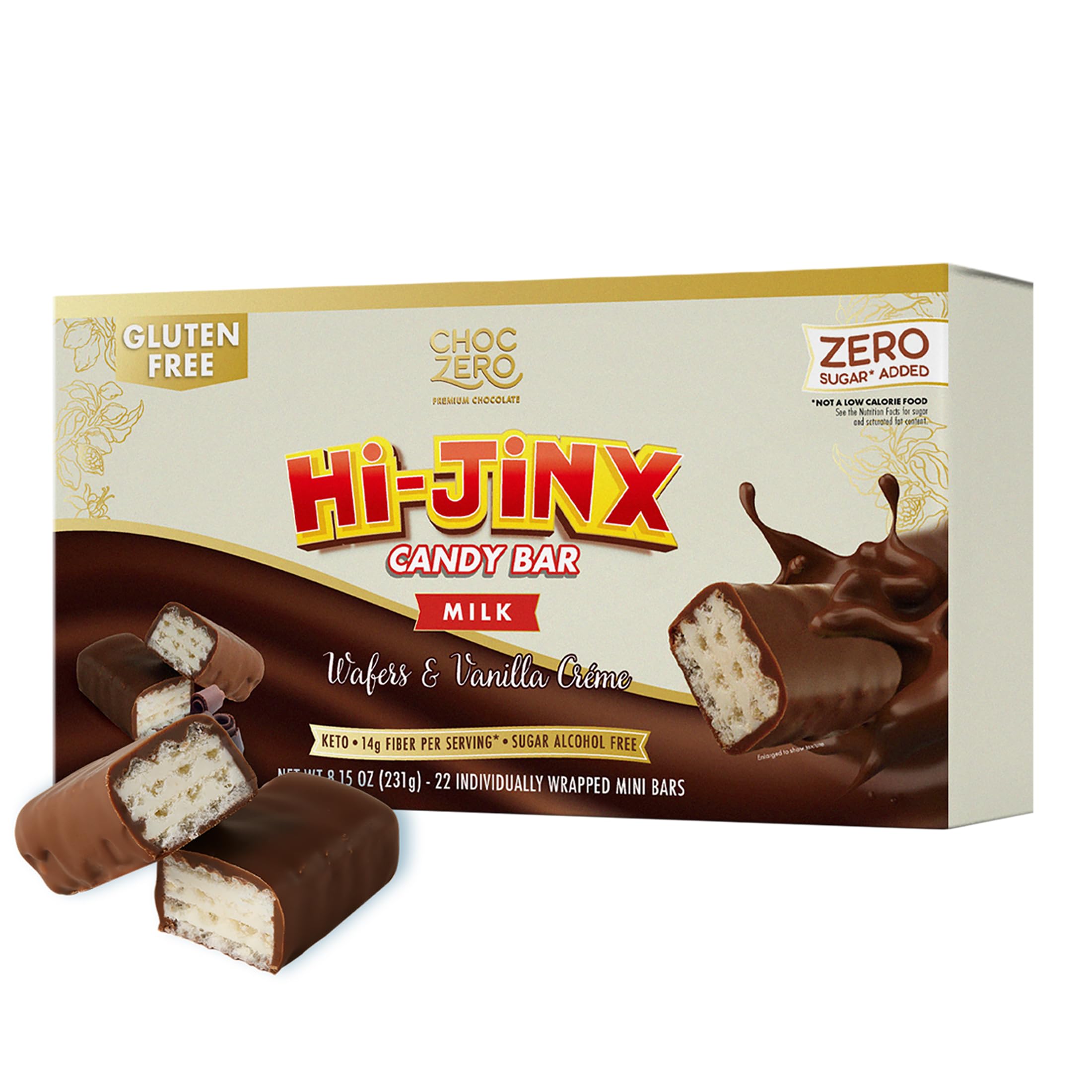 Amazon.com : ChocZero Hi-Jinx Milk Chocolate Wafer Bars – Gluten