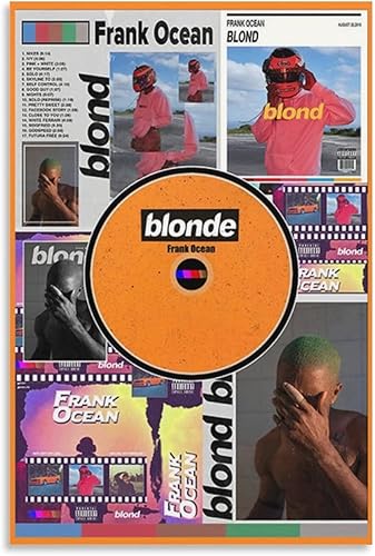 Frank Ocean Blond Channel Orange Nostalgia, póster ultra enmarcado de CD de los años 90, póster de lienzo para decoración de dormitorio, paisaje,