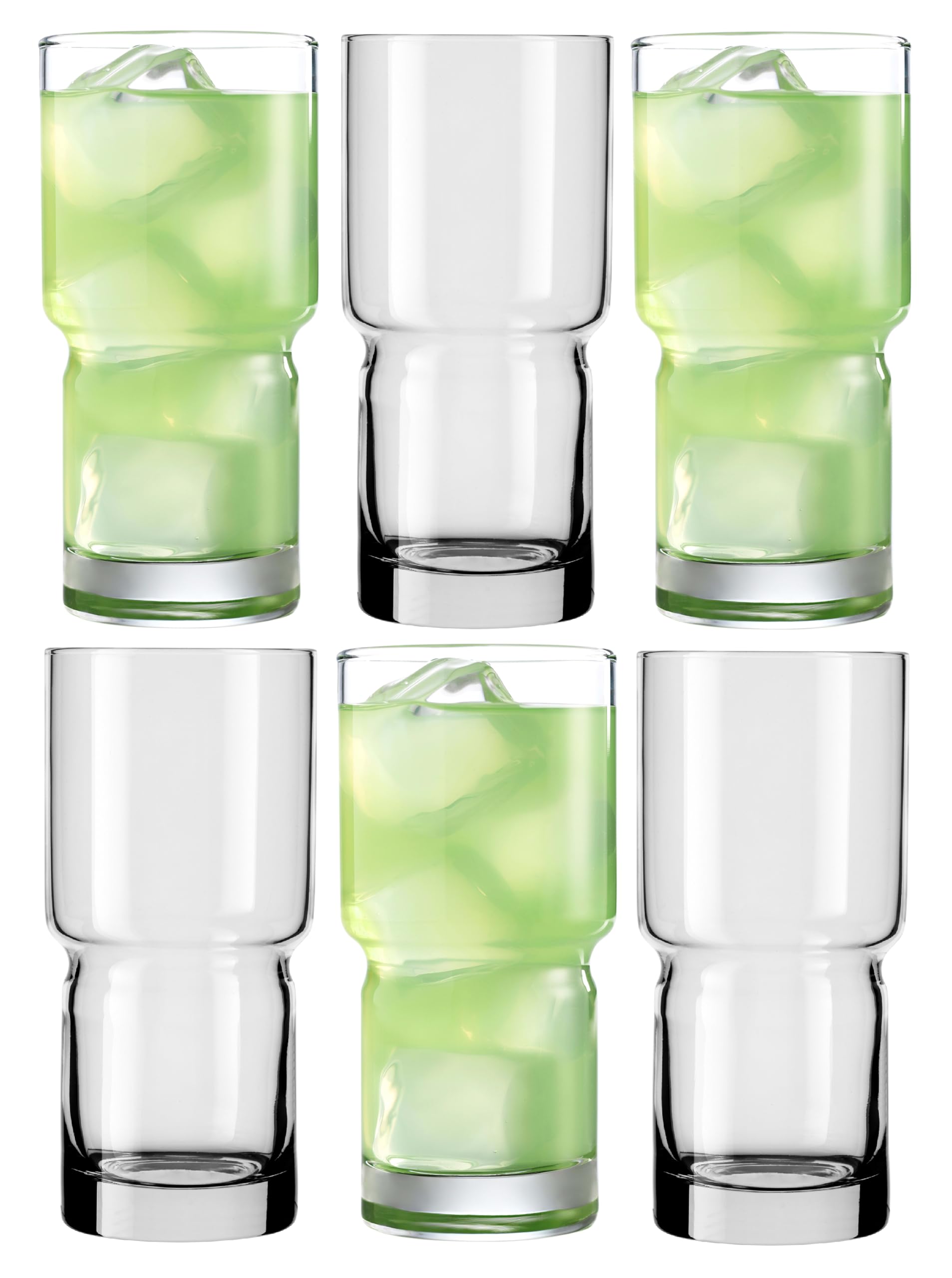 Libbey Newton Tumbler Drinking Glasses, Stackable, Tall Drinking Glasses Set of 6, 16 oz Glasses Drinking Set for Holidays, Birthdays, and More