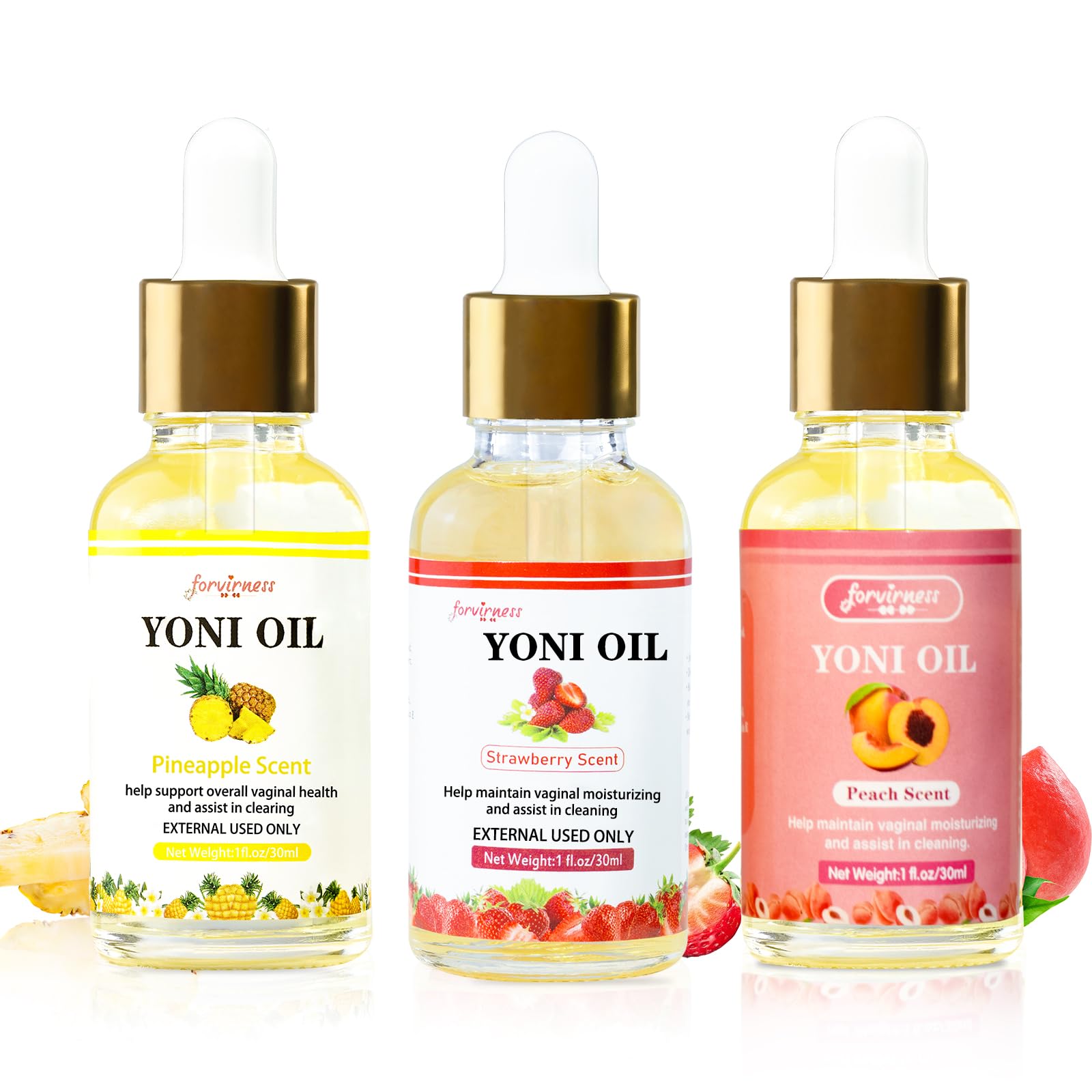 3PCS Yoni Essential Oil Organic Feminine Oil Vaginal Moisturizer for Wetness, Ph Balance Body Juice Oil Vaginal Oil for Women, All Natural Feminine Deodorant Eliminates Odor Essential Oils (P+P+S)