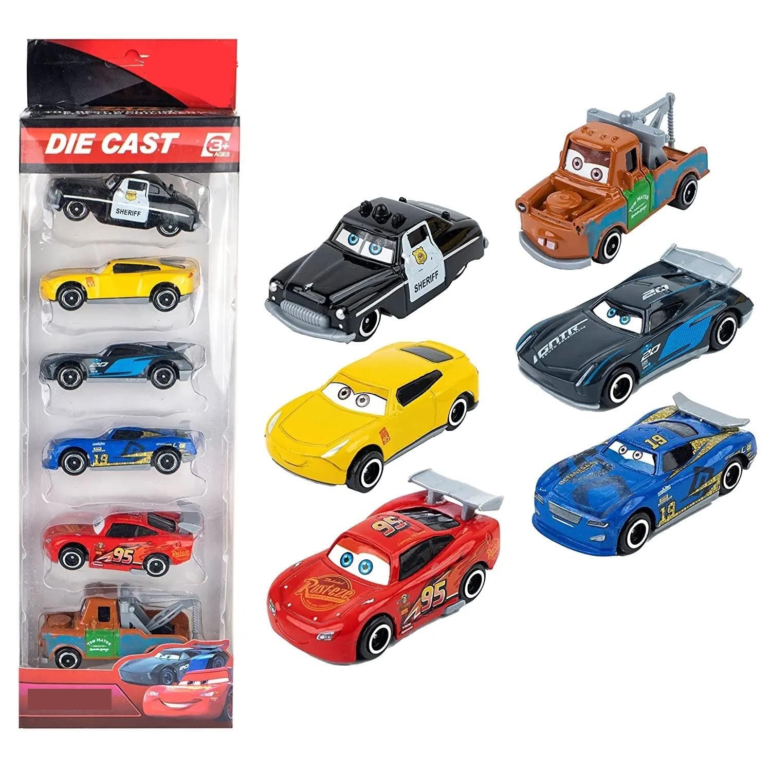 PLUSPOINT Die cast Metal Derby Racers Cartoon Model 6pc Toy car Set Cars Vehicles Set of Kids (B07XX93VCL) Amazon Price History, Amazon Price Tracker